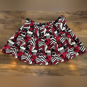 Vintage Prince Sportswear Abstract Print Skirt Black Red White Size 14